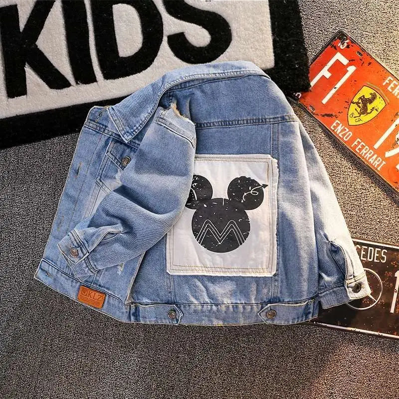 Mickey Cartoon Denim Jacket – Stylish Outerwear for UNISEX